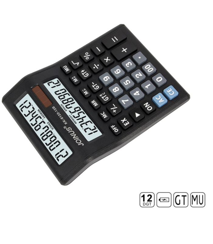 Large Dual Double DISPLAY solar CALCULATOR EASY PRESS