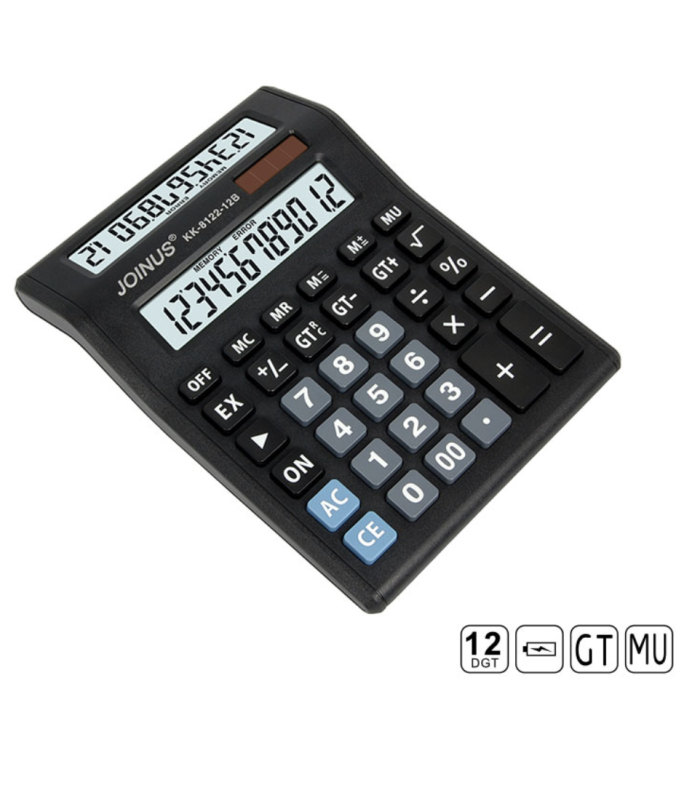 Large Dual Double DISPLAY solar CALCULATOR EASY PRESS