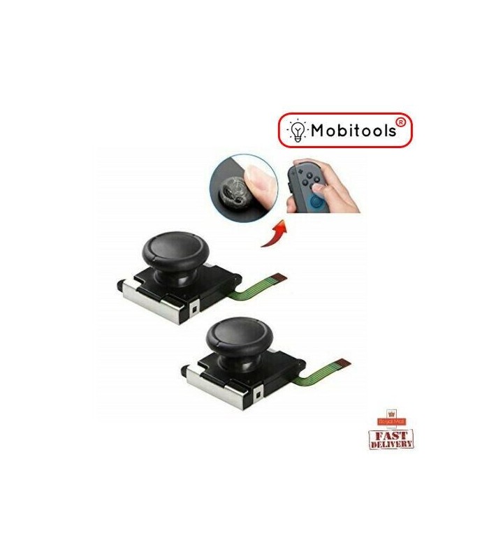 Black Nintendo Switch Console Joystick Thumb Analog Stick 3D Joy-Con X 2