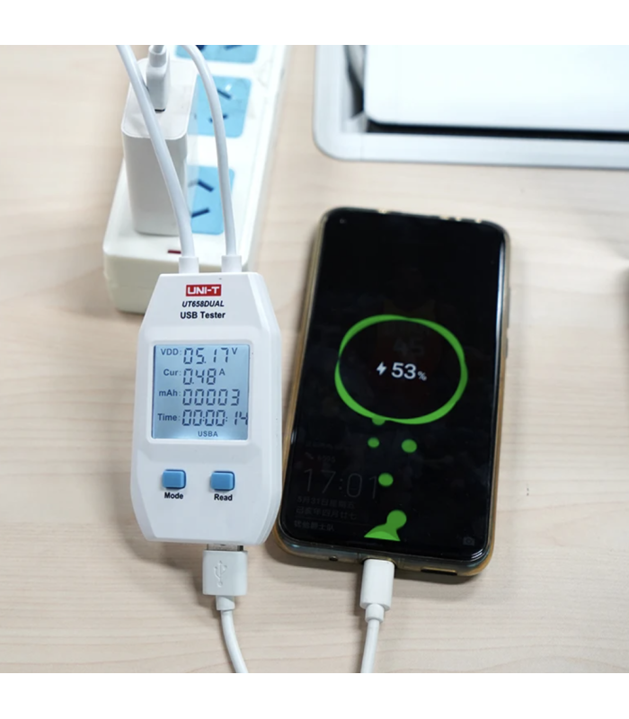 UNI-T UT658Dual Series USB Power Meter Digital Voltage Tester