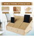24 Slots Mobile Phone Storage Box Compartment Holder Shop Store Display Plywood Retail