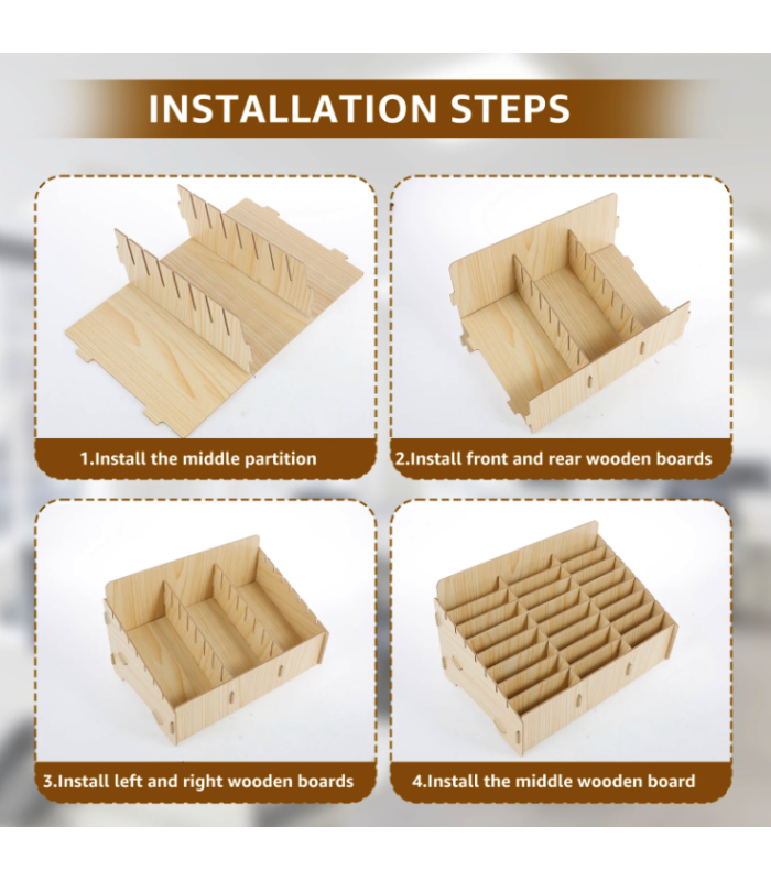 60 slots Mobile Phone Storage Box Compartment Holder Shop Store Display Plywood Retail