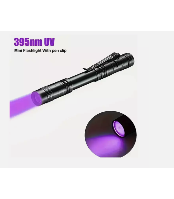 395nm 8.8cm UV Black Light Flashlight Pen Torch Detection Lamp Flash UV Torch