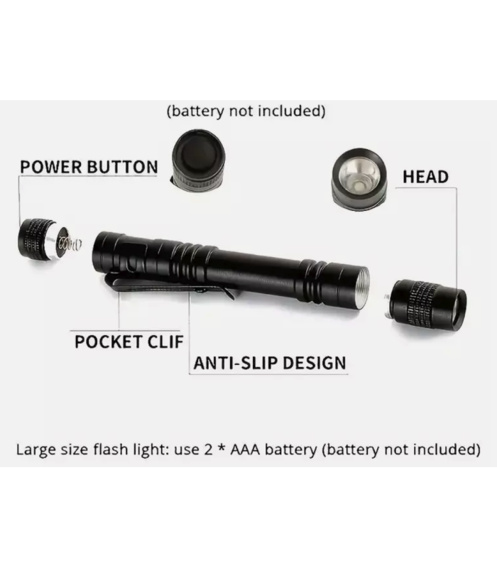 395nm 8.8cm UV Black Light Flashlight Pen Torch Detection Lamp Flash UV Torch