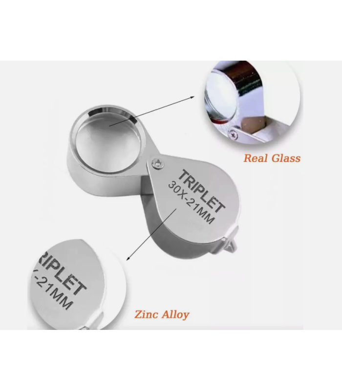 Jewelers Eye Loupe Pocket Magnifier Magnifying Glass Jewelry Diamond 30x21mm