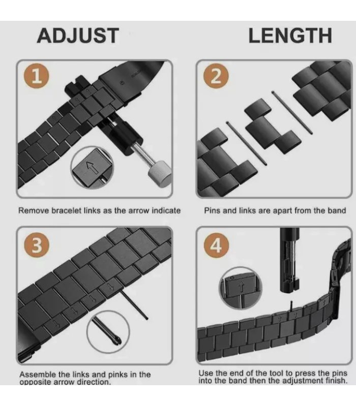 Top Metal Adjustable Watch Band Strap Bracelet Link Pin Remover Repair Tool Kit