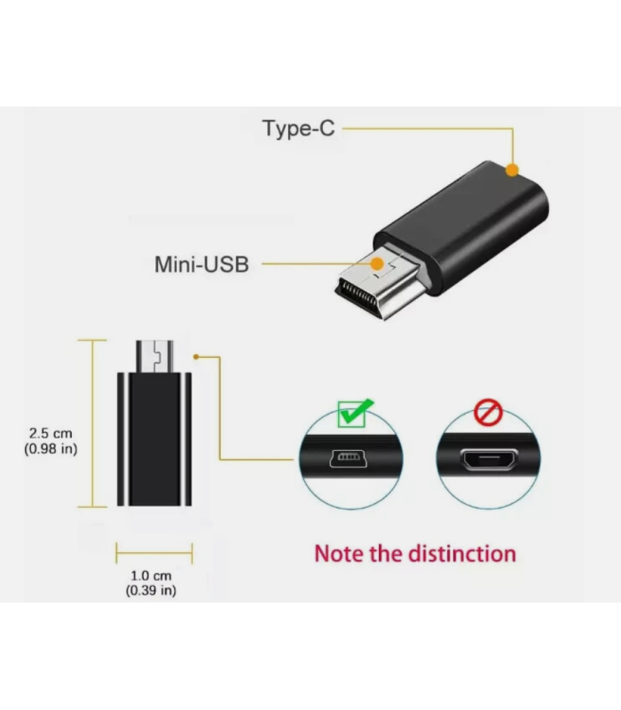 USB C Type-C Female to Mini USB Male Charge Data Sync Adapter Converter OTG