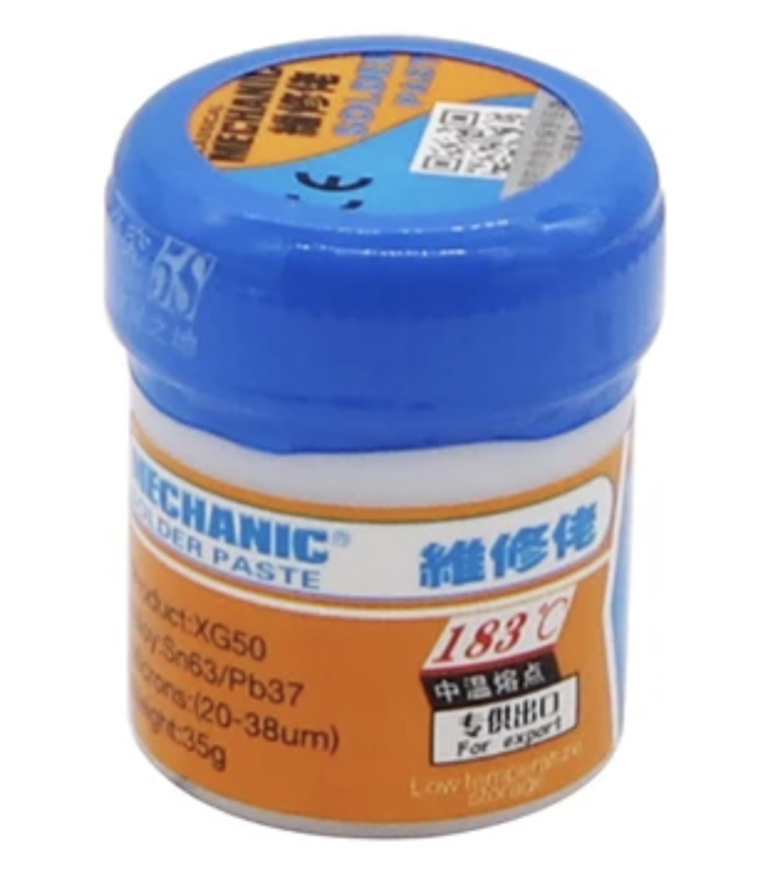 MECHANIC XG50 Solder Paste low temperature 183 c 42g for reballing / soldering on phones computers