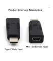 Type C Male Connector to Mini USB 2.0 5Pin Female Data Adapter Connector USB 3.1