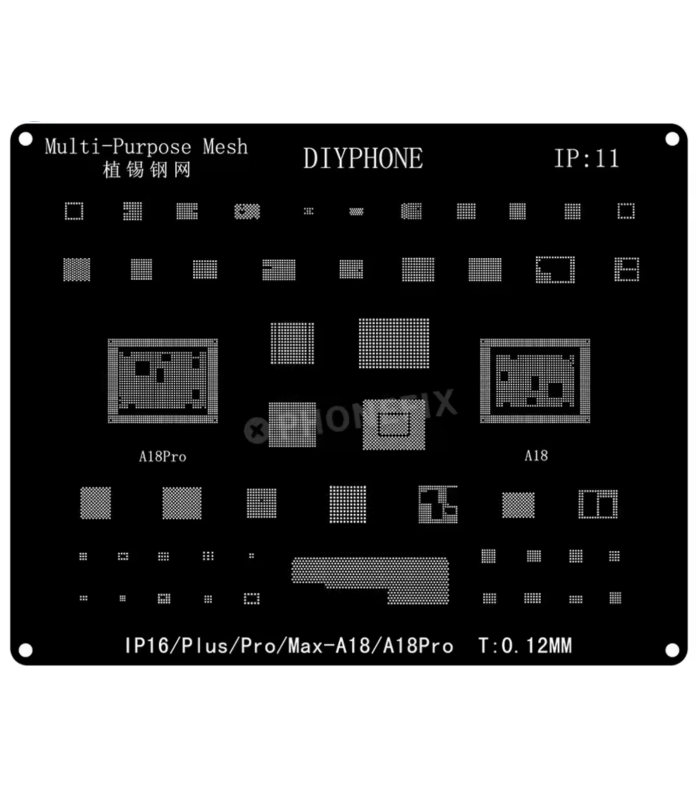 Reballing Stencil Apple iPhone 16 plus pro max A18 IC CPU
