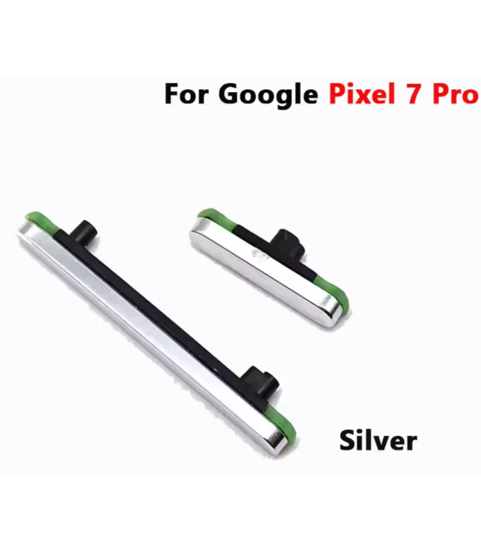 Google Pixel 7 Pro Silver Power Volume Outer Side Button Key Replacement