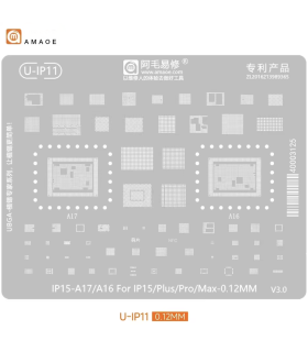 Apple iPhone 15 Plus Pro Max A17/A15 BGA Reballing Stencil Tin Soldering