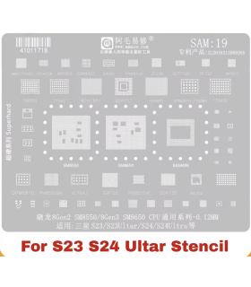 Samsung Galaxy S23 S24 ultra Amaoe SAM19 CPU RAM reballing tin stencil template