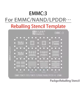 AMAOE EMMC3 BGA Reballing Stencil For Android Nand Flash EMMC EMCP UFS LPDDR PCI