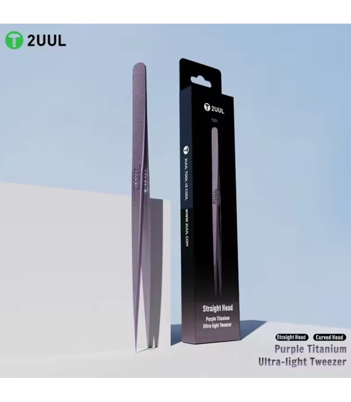 2UUL Ti21 Titan straight Head purple ESD Titanium Alloy Ultra Precision Tweezer
