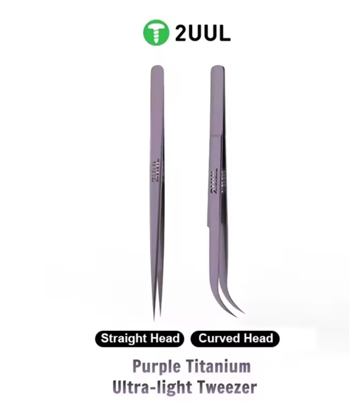 2UUL Ti21 Titan straight Head purple ESD Titanium Alloy Ultra Precision Tweezer