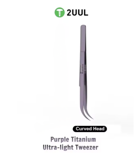2UUL Ti22 Titan Curved Head purple ESD Titanium Alloy Ultra Precision Tweezer