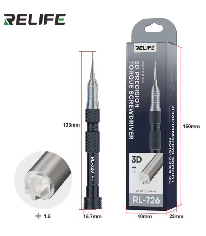 RELIFE RL-726A 3D Torque Precision 5 Piece Screwdriver Set Phone Repair Tool