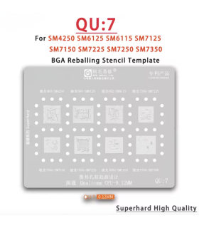 Amaoe QU7 BGA Reballing Stencil for CPU SM4250 SM7150 SM6125 SM7225 SM7250 SM735