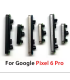 For Google Pixel 6 Pro Silver Side External Power Key Set Volume Up Down Buttons