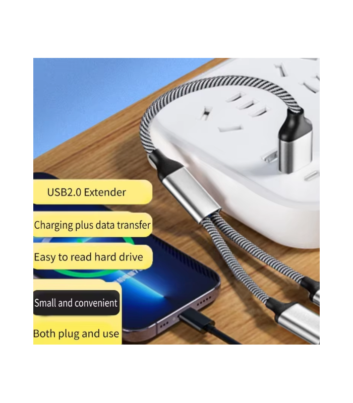 Dual USB 1 Male to 2 Female Adapter Splitter 2 Port for Data Power Charging