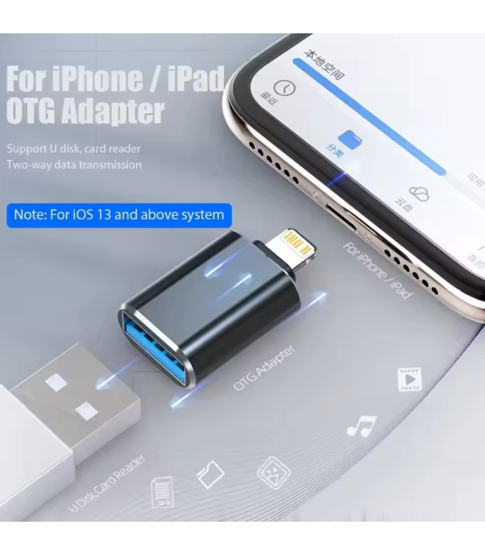 USB 3.0 Female Connector for iPad Max Pro Plus iPhone OTG Adapter IOS 8 Pin -UK