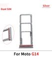 For Motorola Moto G14 Silver Sim Card Tray Replacement Dual Simcard Holder