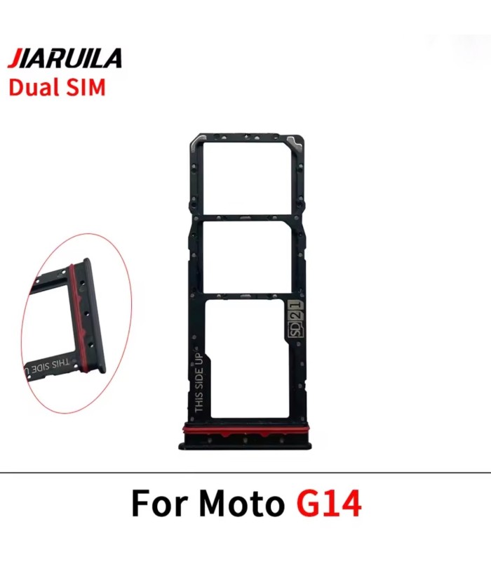 For Motorola Moto G14 Grey black Sim Card Tray Replacement Dual Simcard Holder
