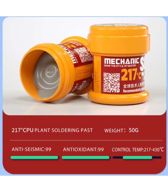 MECHANIC Soldering GW50 217 (50G) paste for mobile phone CPU repair reballing
