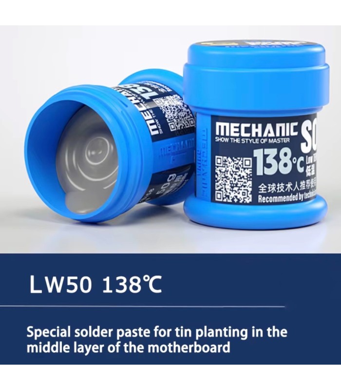 MECHANIC Soldering LW50 138 (50G) paste for mobile phone CPU repair reballing