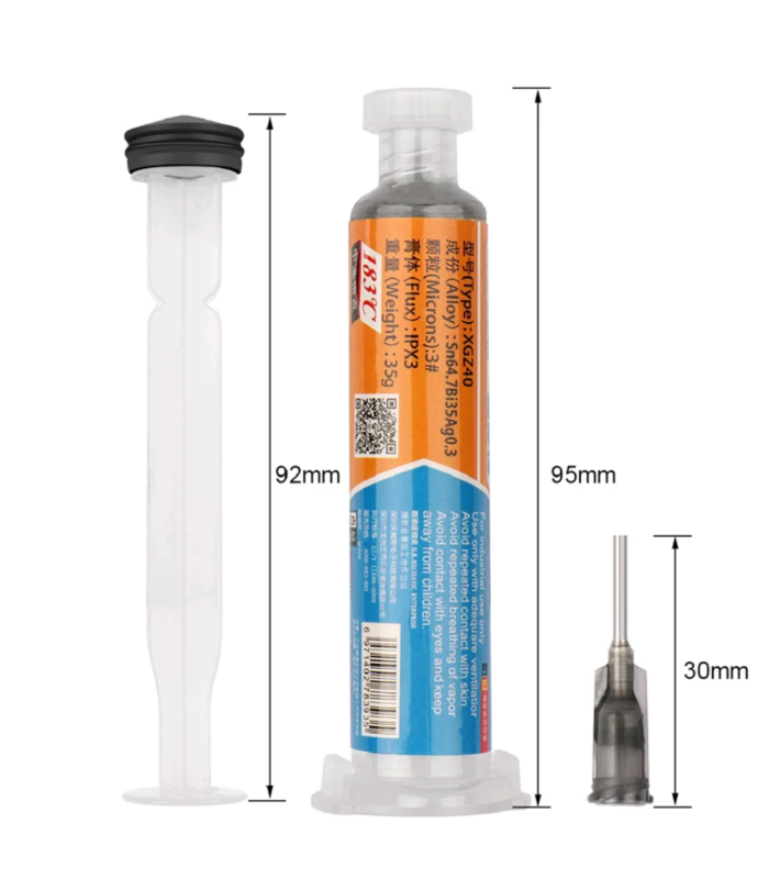 MECHANIC XG-Z40 Liquid Solder Soldering Paste SMD BGA SMT Stencil Plunger 10cc