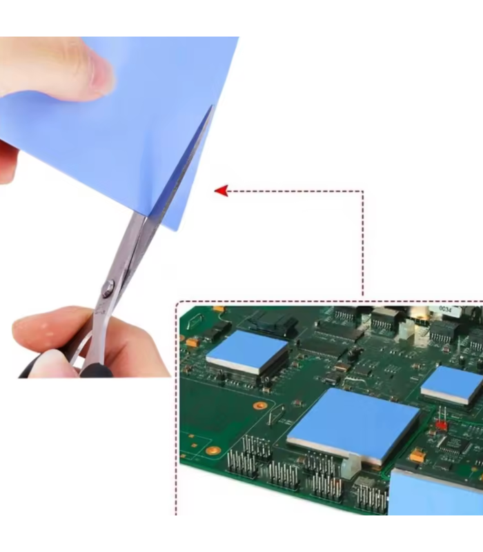 2 PCS SILICONE Blue Thermal Pad 100 x 100 x 1.5 mm thick 6 W/mK Heat Sink