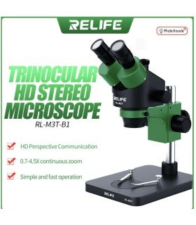 RELIFE RL-M3T-B1 Trinocular Stereo Microscope 7X-45X Zoom