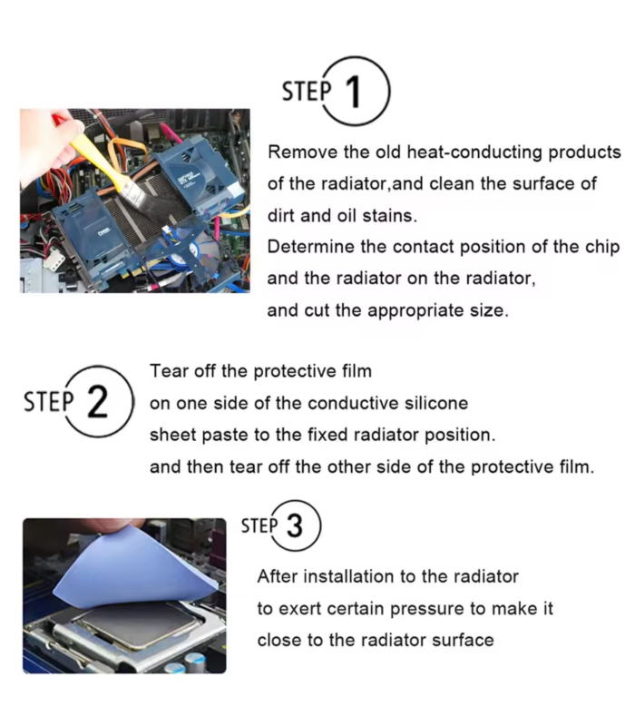 2 PCS SILICONE Blue Thermal Pad 100 x 100 x 3.0 mm thick 6 W/mK Heat Sink