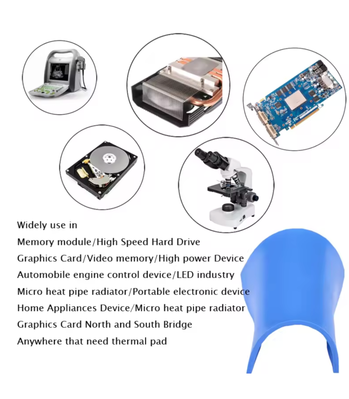 2 PCS SILICONE Blue Thermal Pad 100 x 100 x 5.0 mm thick 6 W/mK Heat Sink