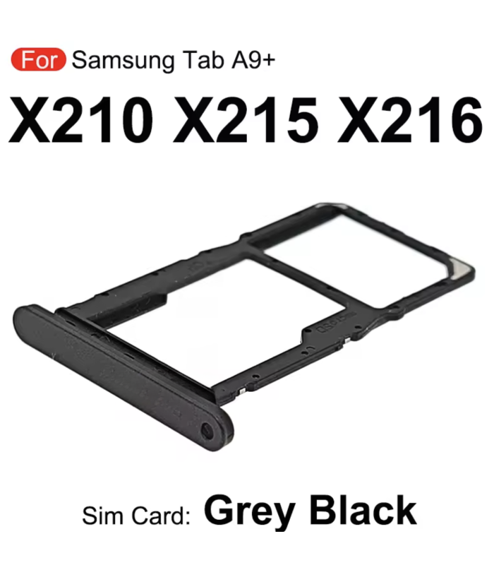 For Samsung Galaxy Tab A9+ Plus SM-X210 SM-X215 Black Sim Card Holder Tray